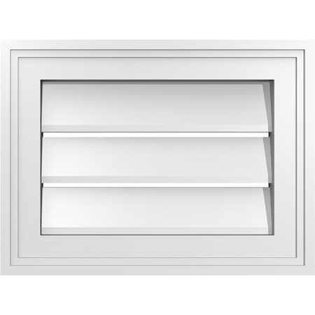 Ekena Millwork Vertical Surface Mount PVC Gable Vent: Functional, w/ 2"W x 1-1/2"P Brickmould Frame, 16"W x 12"H GVPVE16X1202SF